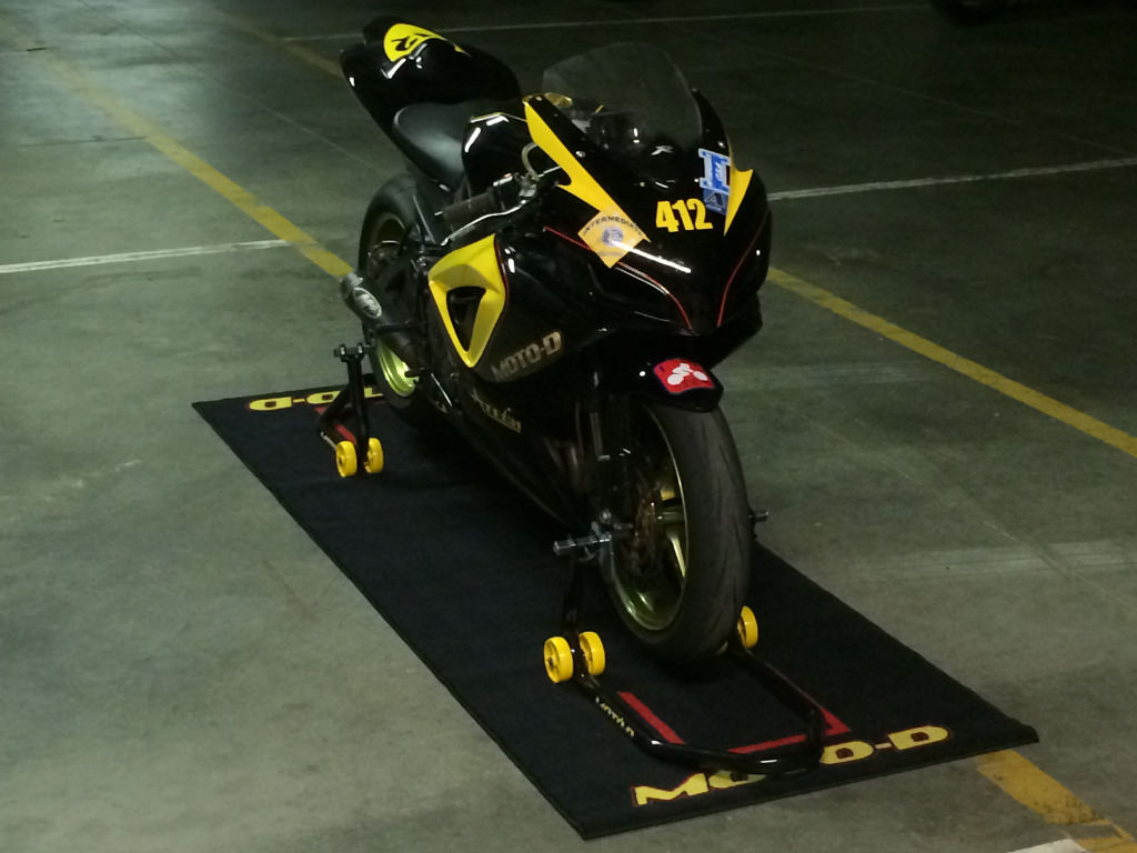 Motorcycle Garage Mat  Motorcycle Paddock Mat: MOTO-D Racing