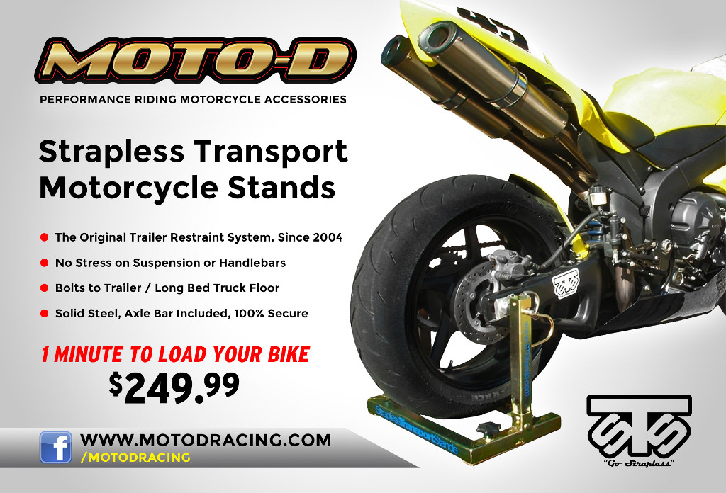 Strapless Motorcycle Transport Stand Kawasaki Ninja ZX-6R: MOTO-D Racing