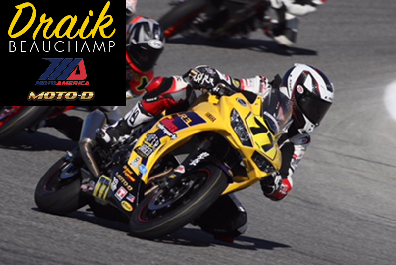 Draik Beauchamp riding his Yamaha R3 Spark full exhaust in MotoAmerica