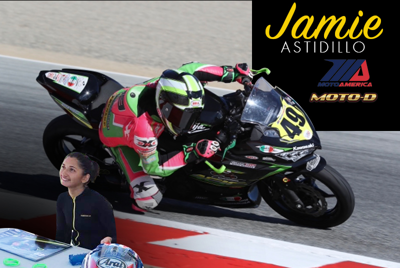 Jamie Astudillo wore a MOTO-D cool undersuit during the MotoAmerica race at Laguna Seca