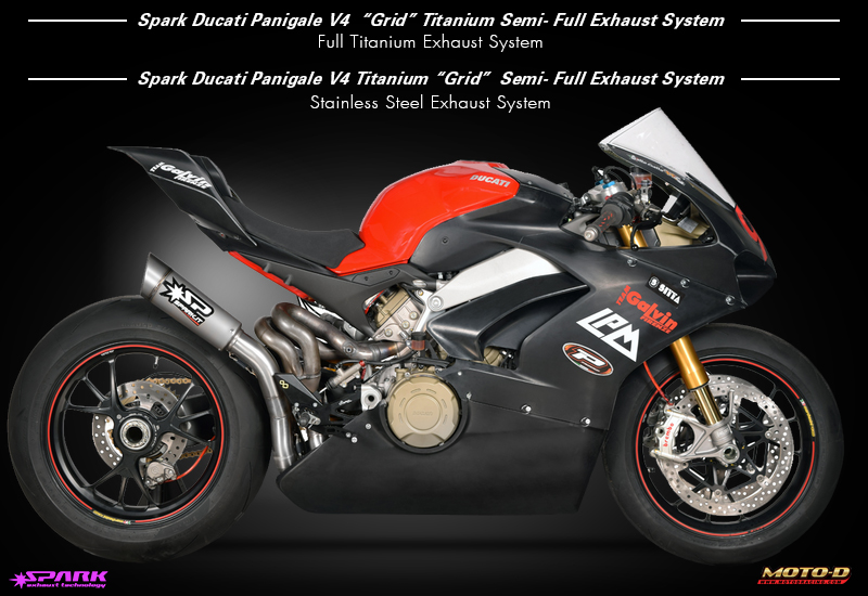 Spark Ducati Panigale V4 Grid Titanium Semi-Full Exhaust System